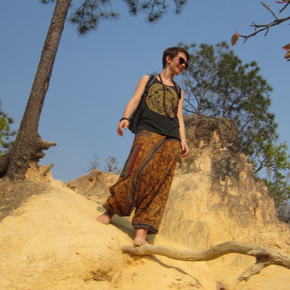 Patterned Umbrella Pants
